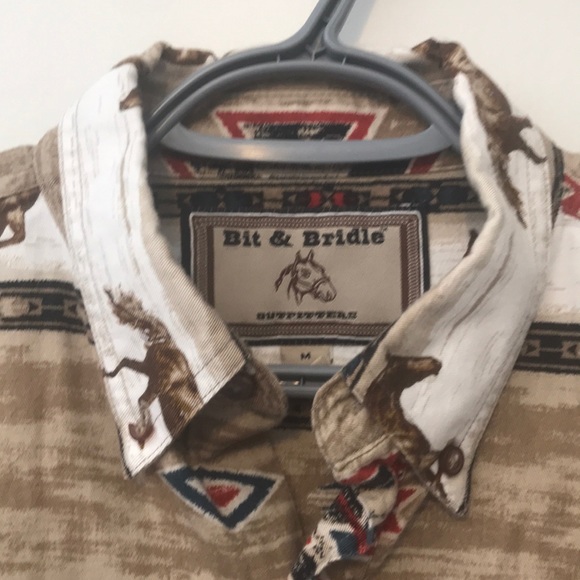 Western men’s Aztec long sleeve shirt vintage - Picture 2 of 3